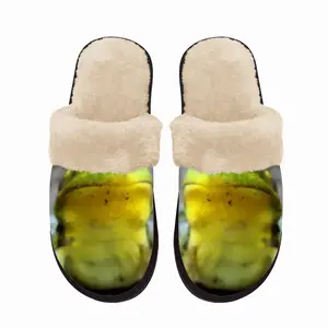 Men Green Frog Chillin Fuzzy Slippers