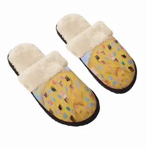 Men Yelow Fuzzy Slippers