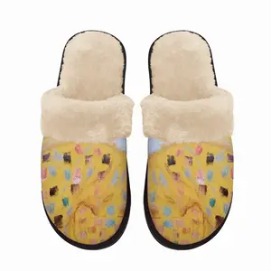 Men Yelow Fuzzy Slippers