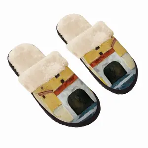 Men Stone Gate Fuzzy Slippers