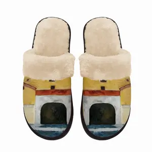 Men Stone Gate Fuzzy Slippers