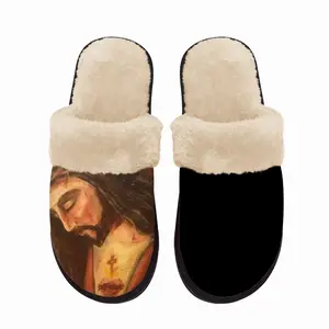 Men King Jesus Fuzzy Slippers