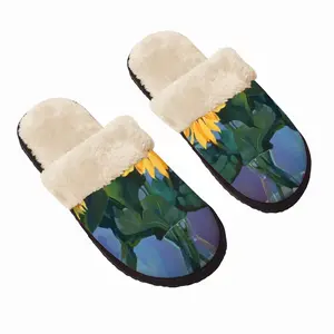 Men Sunflowers Fuzzy Slippers