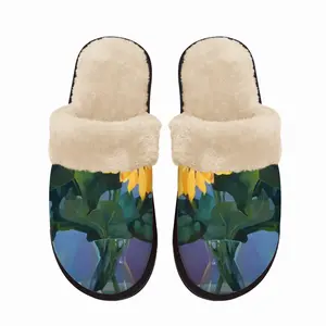 Men Sunflowers Fuzzy Slippers