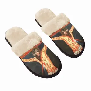 Men Cross Christ Fuzzy Slippers