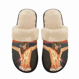 Men Cross Christ Fuzzy Slippers