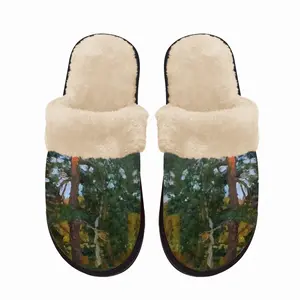 Men Evening In A Pine Forest Fuzzy Slippers