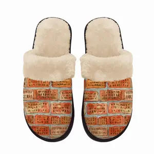 Men Polyptic Window Sugag Fuzzy Slippers