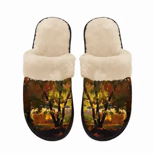 Men Autumn Sunset Fuzzy Slippers