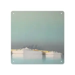 Lagoon With Two Boats Square Iron Painting (Multi-Size)