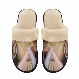 Men Divine Mercy Fuzzy Slippers