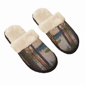 Men Pine Trees Evening Fuzzy Slippers