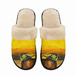 Men African Girls Fuzzy Slippers