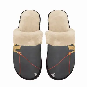 Men “Self Sufficiency” Fuzzy Slippers