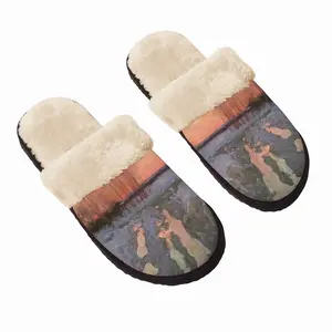 Men Thaw Darkens Oil On Fuzzy Slippers