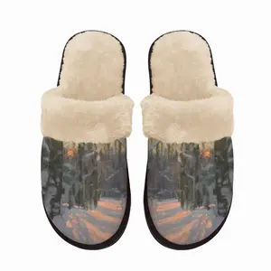 Men Sunset January Fuzzy Slippers