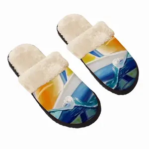 Men Sailboat Breaking The Wave Fuzzy Slippers