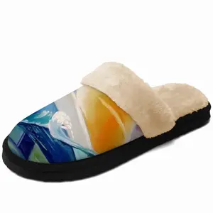 Men Sailboat Breaking The Wave Fuzzy Slippers