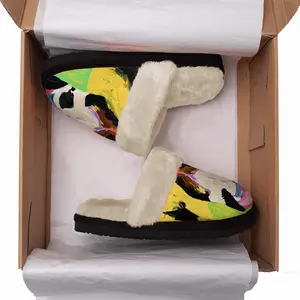 Men Wild Flower Fuzzy Slippers