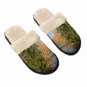 Men Golden Autumn Msta River Fuzzy Slippers