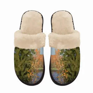 Men Golden Autumn Msta River Fuzzy Slippers