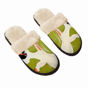 Men Scared Cat Fuzzy Slippers