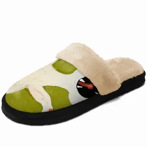 Men Scared Cat Fuzzy Slippers