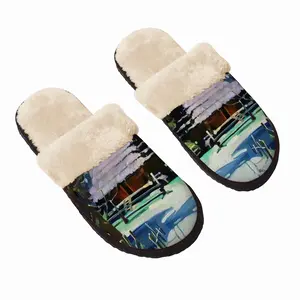 Men Village Silence Fuzzy Slippers