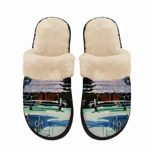 Men Village Silence Fuzzy Slippers