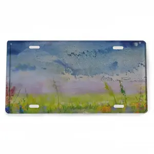 Field In Summer Twilight License Plate