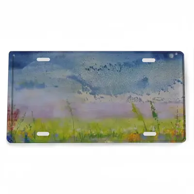 Field In Summer Twilight License Plate