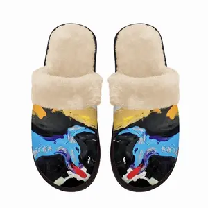 Men Happy Dog Fuzzy Slippers