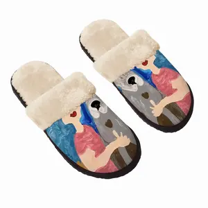 Men All Dogs Go To Rainbow Fuzzy Slippers