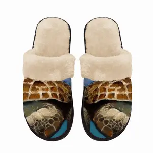 Men Caribbean Turtle Fuzzy Slippers