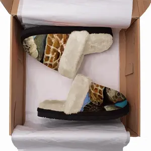 Men Caribbean Turtle Fuzzy Slippers