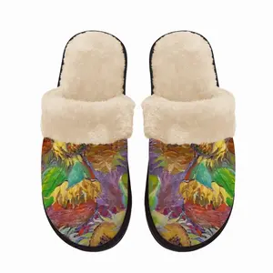 Men Sunflowers Fuzzy Slippers