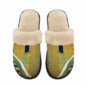 Men Santorini Oia Stairs Fuzzy Slippers