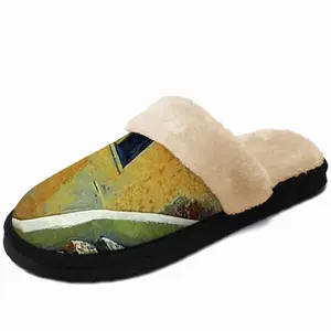 Men Santorini Oia Stairs Fuzzy Slippers