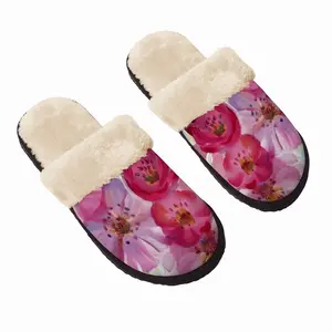 Men Sakura Cherry Blossoms Fuzzy Slippers