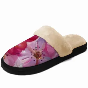 Men Sakura Cherry Blossoms Fuzzy Slippers