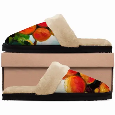 Men Apricot Tree Fuzzy Slippers