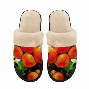 Men Apricot Tree Fuzzy Slippers