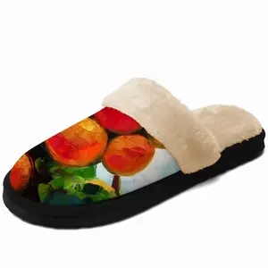 Men Apricot Tree Fuzzy Slippers