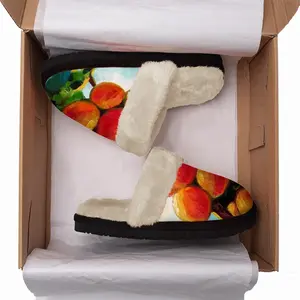 Men Apricot Tree Fuzzy Slippers