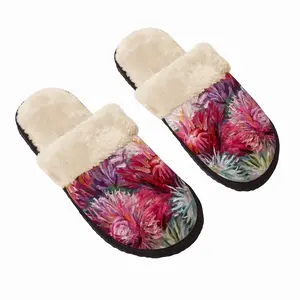 Men Fall Flowers Bouquet Fuzzy Slippers