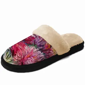 Men Fall Flowers Bouquet Fuzzy Slippers