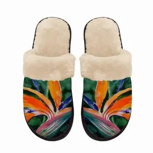 Men Strelitzia Plant Fuzzy Slippers