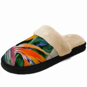 Men Strelitzia Plant Fuzzy Slippers