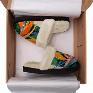 Men Strelitzia Plant Fuzzy Slippers