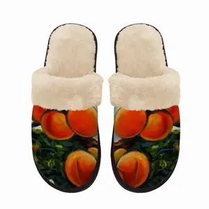 Men Apricots In The Garden Fuzzy Slippers